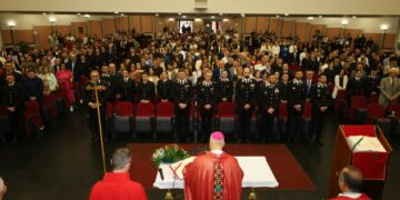 Reggio Calabria, 125 Allievi Carabinieri ricevono la Cresima alla Scuola Allievi con l’Ordinario Militare Mons. Gian Franco Saba