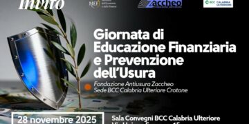 Educazione finanziaria e lotta all’usura: il 28 novembre a Crotone una giornata formativa con istituzioni ed esperti