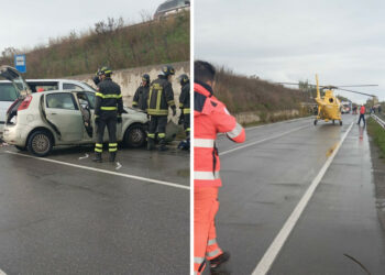 Brutto incidente sulla SS106 in zona Gabella: quattro feriti, uno in gravi condizioni trasferito in elisoccorso