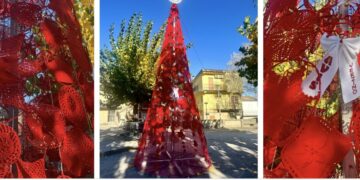 Verzino accende il Natale con l’albero all’uncinetto: un simbolo che unisce tradizione e comunità