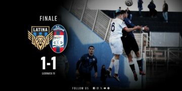 Calcio, Serie C, 19a giornata: Latina vs Crotone 1-1