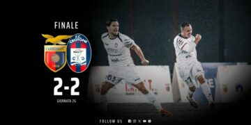 Calcio, Serie C, 26a giornata: Casertana vs Crotone 2-2