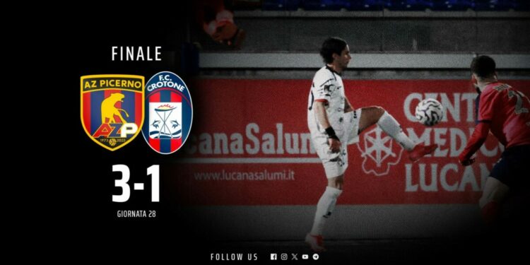 Calcio, Serie C, 27a giornata: Picerno vs Crotone 3-1