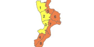 Maltempo in Calabria: allerta della Protezione Civile tra piogge intense, vento forte e temporali