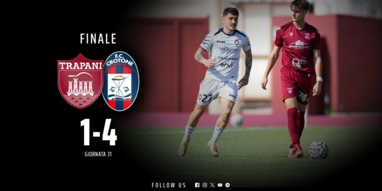 Calcio, Serie C, 31a giornata: Trapani vs Crotone 1-4